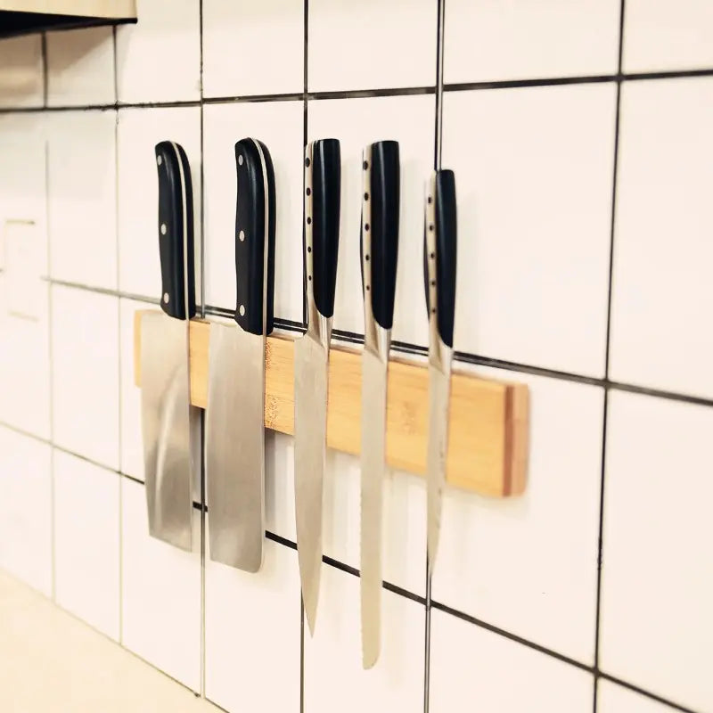 Magnetisk knivholder i bambus